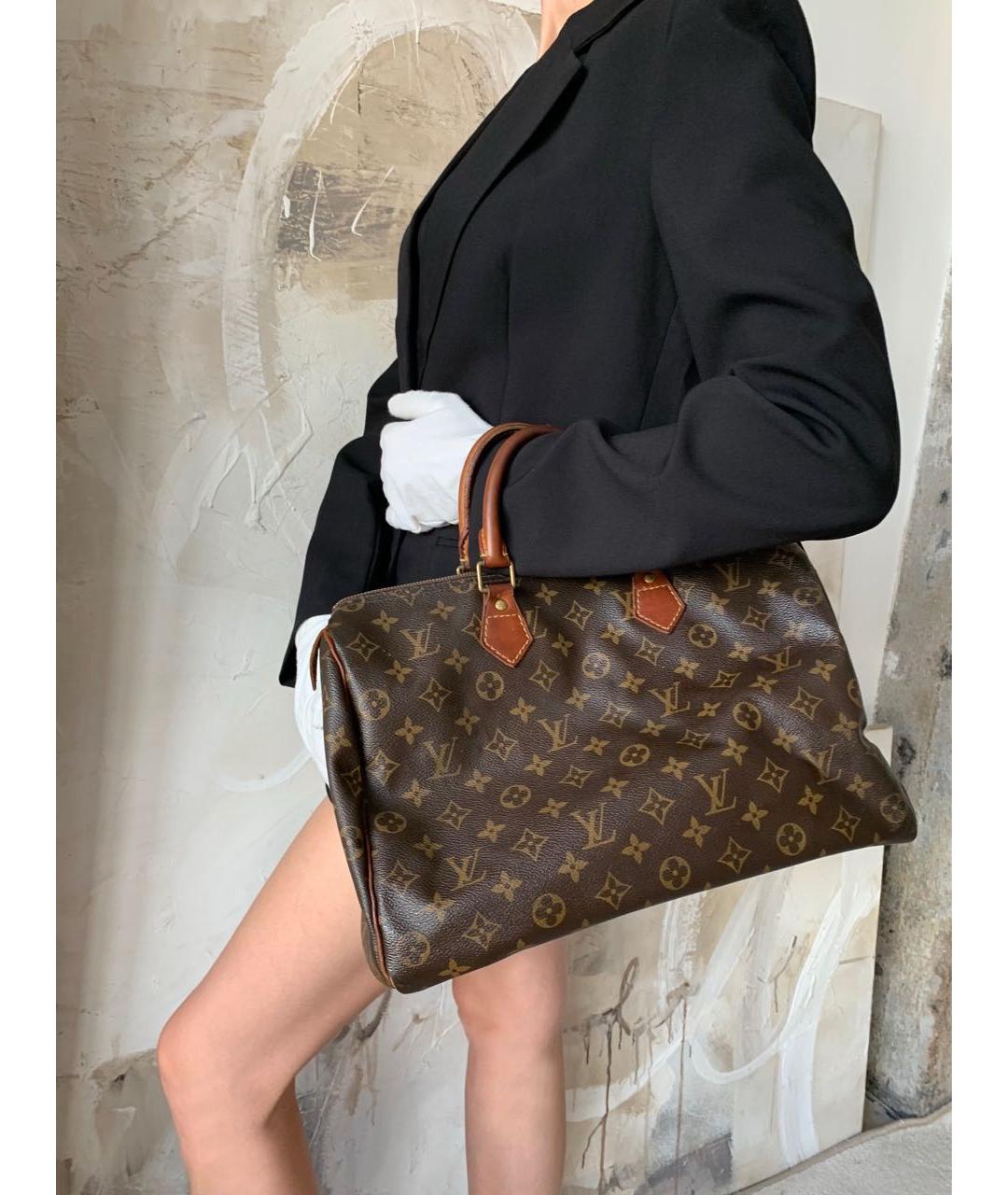 LOUIS VUITTON Коричневая сумка с короткими ручками, фото 5