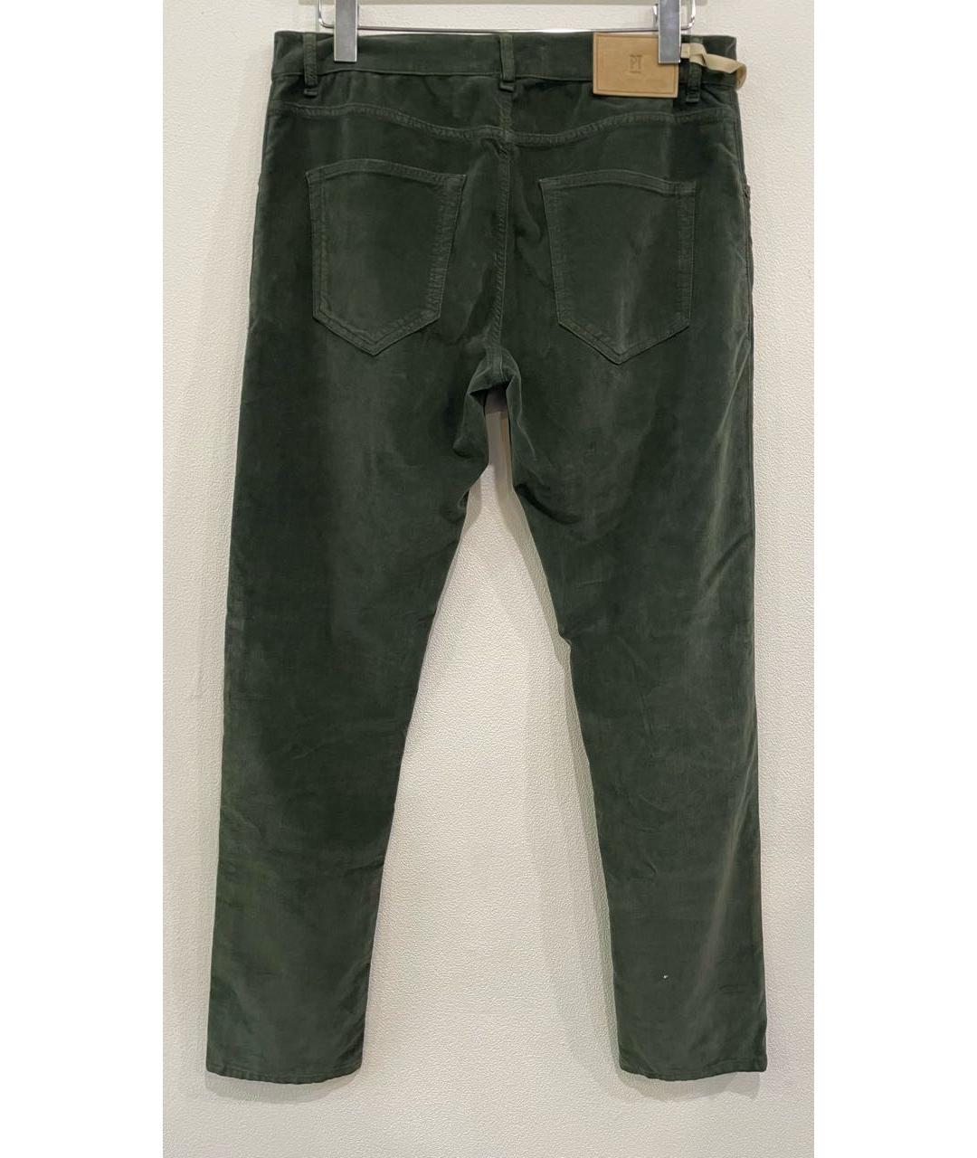 PT TORINO Зеленые бархатные повседневные брюки, фото 2