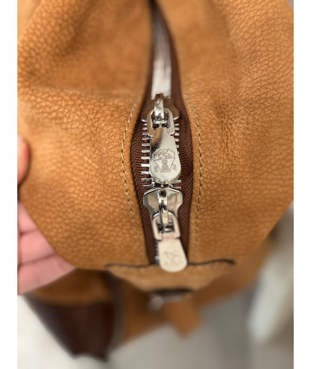 BRUNELLO CUCINELLI Коричневая замшевая дорожная/спортивная сумка, фото 3