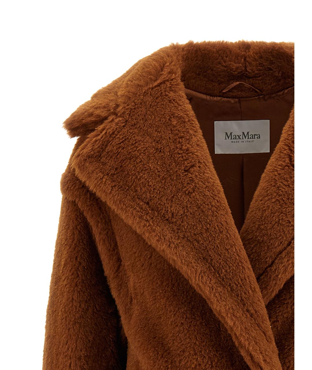 MAX MARA Коричневая шерстяная шуба, фото 3