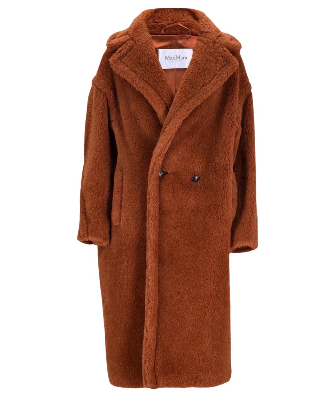 MAX MARA Коричневая шерстяная шуба, фото 1