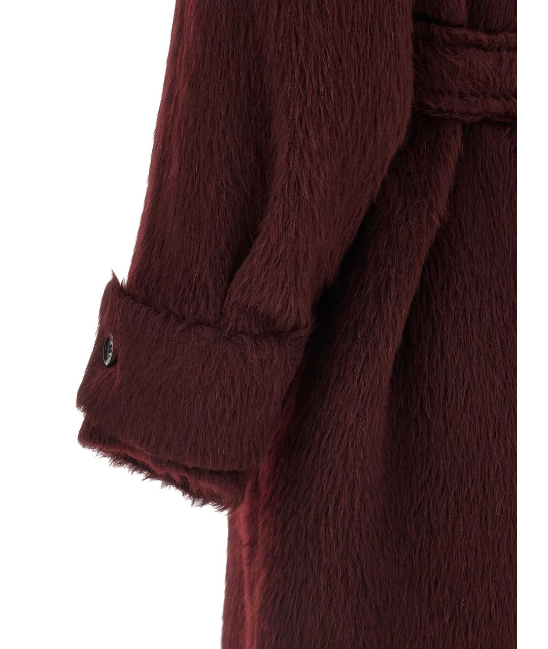 MAX MARA Бордовое шерстяное пальто, фото 4