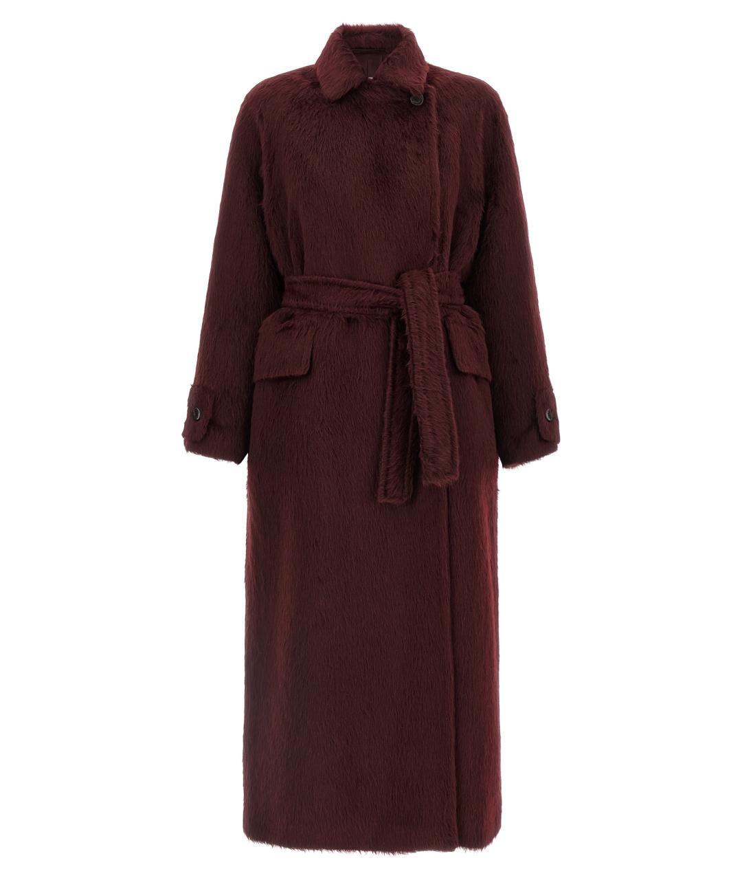 MAX MARA Бордовое шерстяное пальто, фото 1