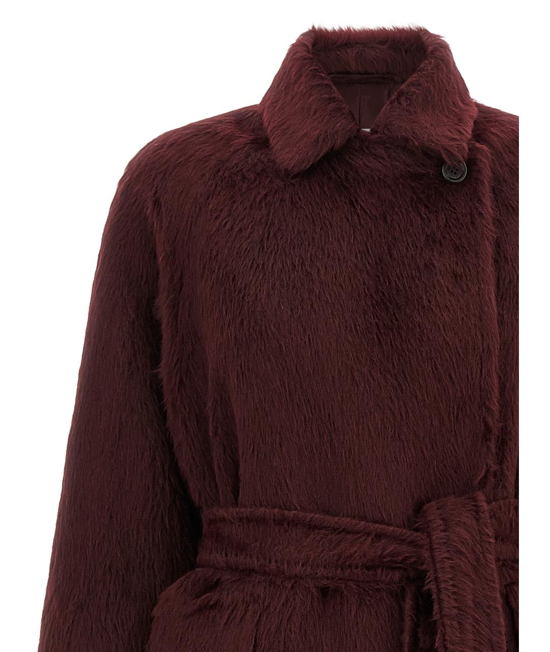 MAX MARA Бордовое шерстяное пальто, фото 3