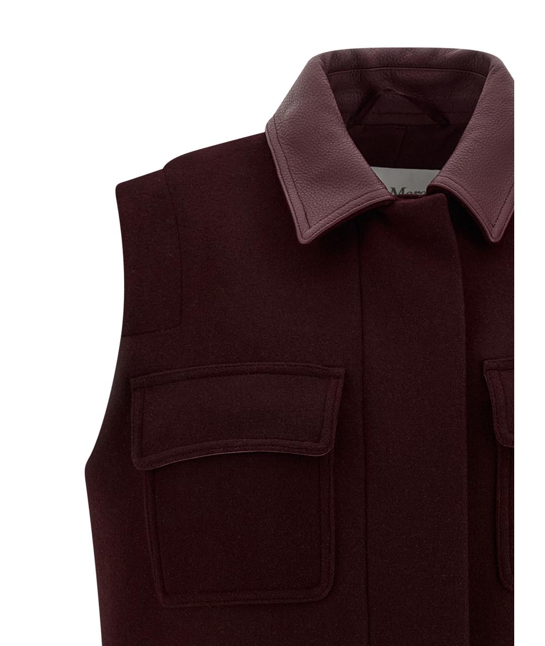 MAX MARA Бордовый шерстяной жилет, фото 3