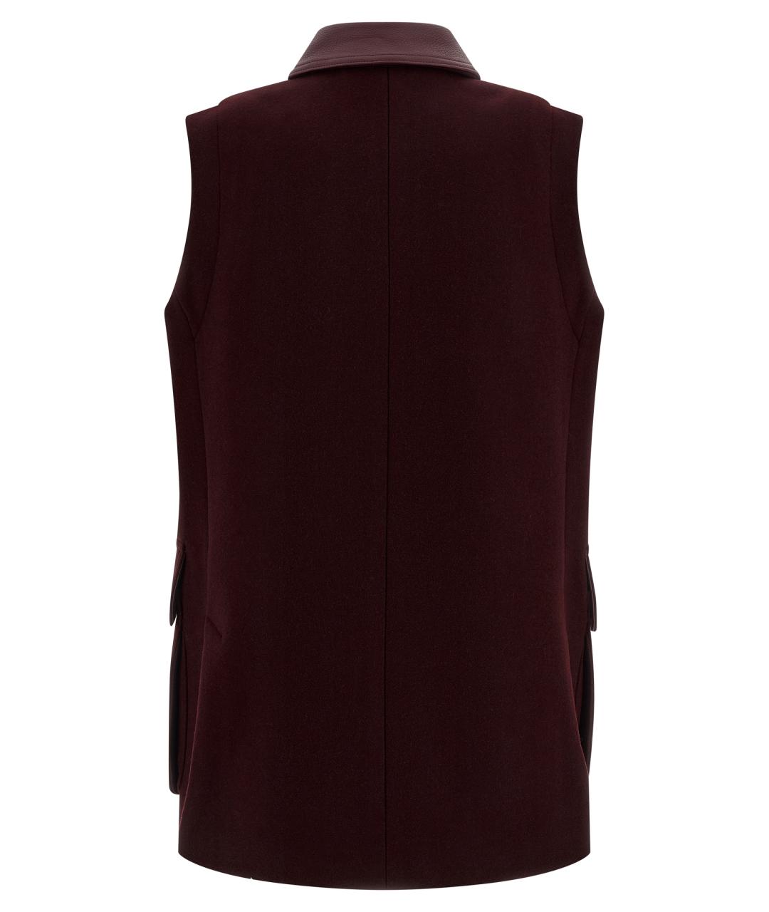 MAX MARA Бордовый шерстяной жилет, фото 2