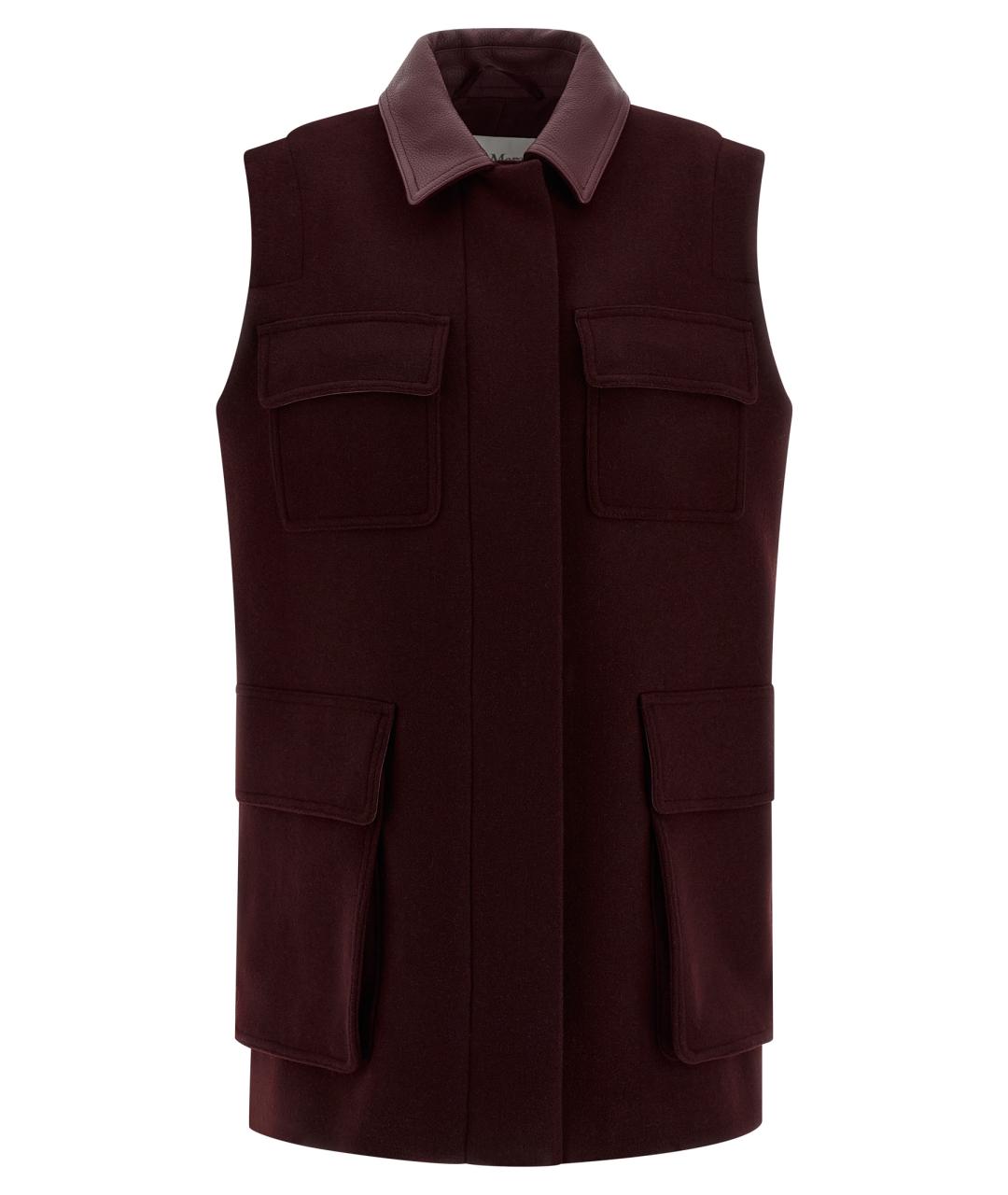 MAX MARA Бордовый шерстяной жилет, фото 1
