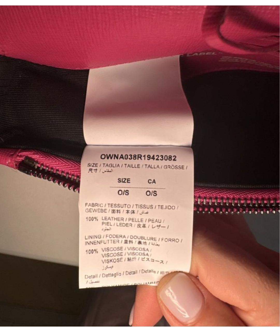 OFF-WHITE Фуксия кожаная сумка через плечо, фото 7