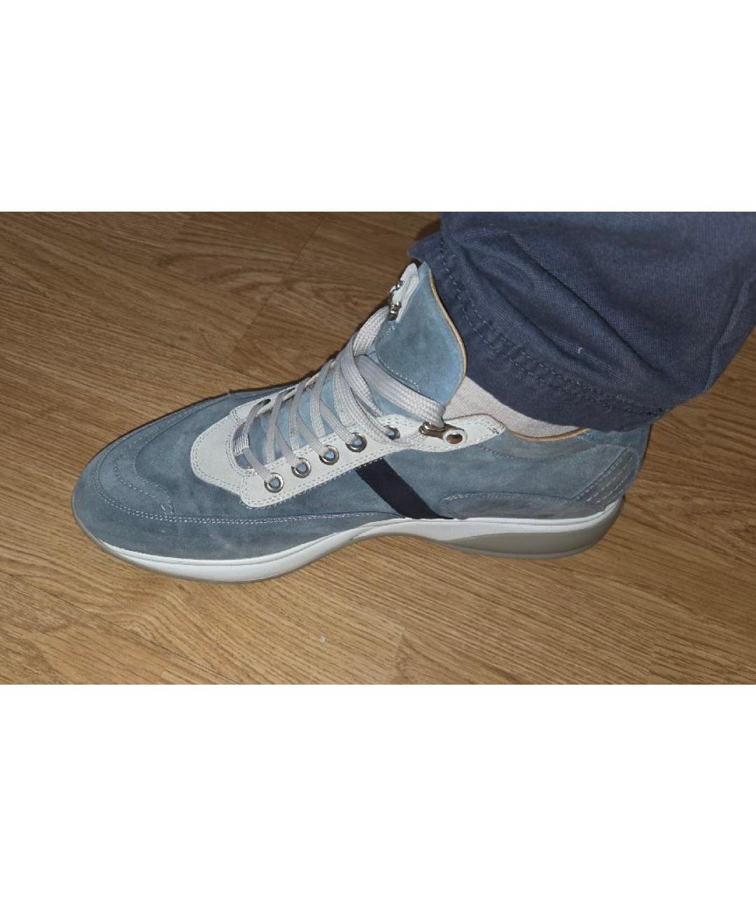 CESARE PACIOTTI Голубые замшевые низкие кроссовки / кеды, фото 5