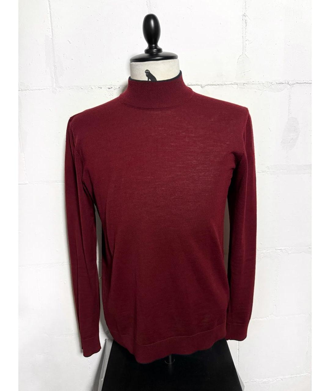 BOTTEGA VENETA Бордовый шерстяной джемпер / свитер, фото 7