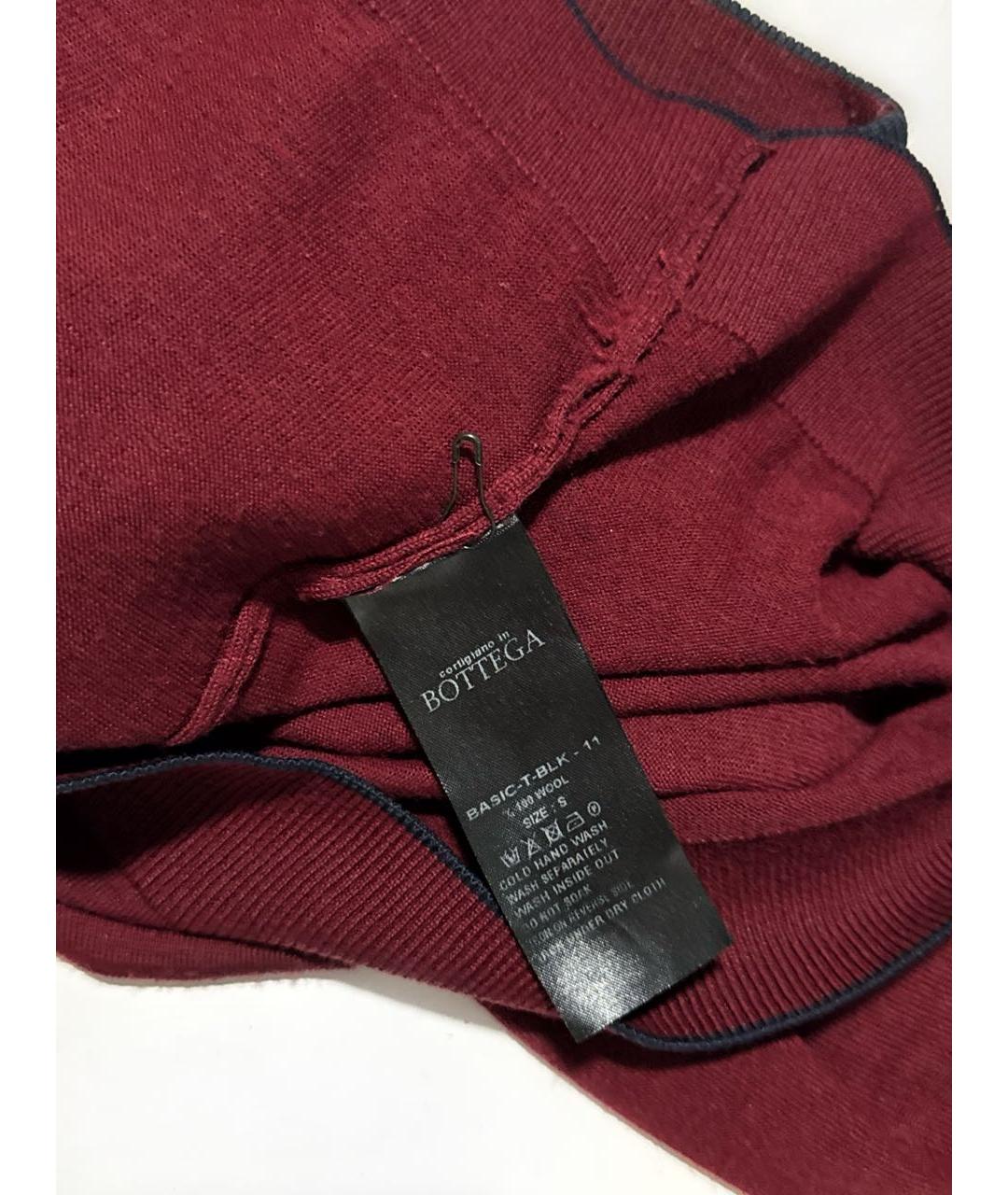 BOTTEGA VENETA Бордовый шерстяной джемпер / свитер, фото 5