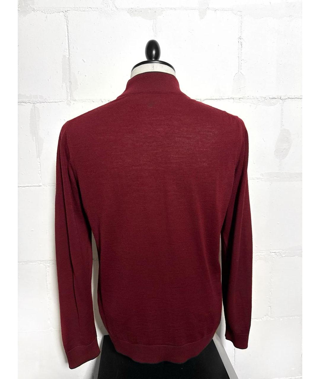 BOTTEGA VENETA Бордовый шерстяной джемпер / свитер, фото 2