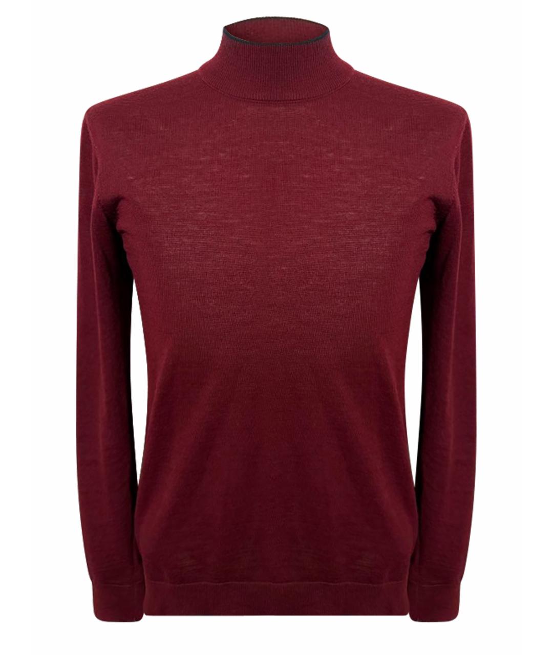 BOTTEGA VENETA Бордовый шерстяной джемпер / свитер, фото 1