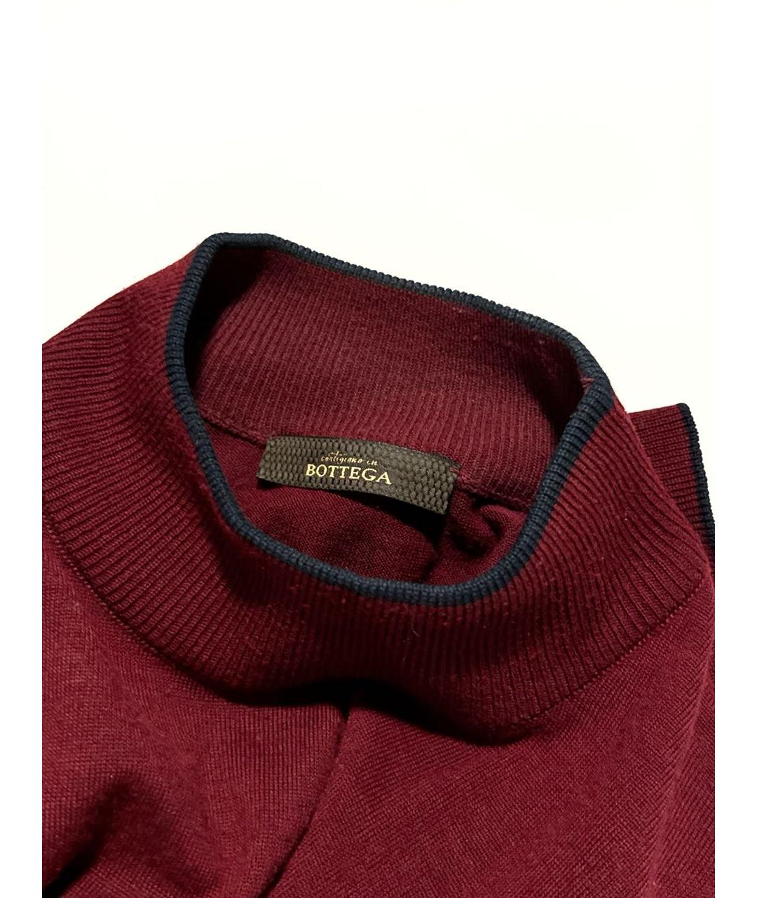 BOTTEGA VENETA Бордовый шерстяной джемпер / свитер, фото 4