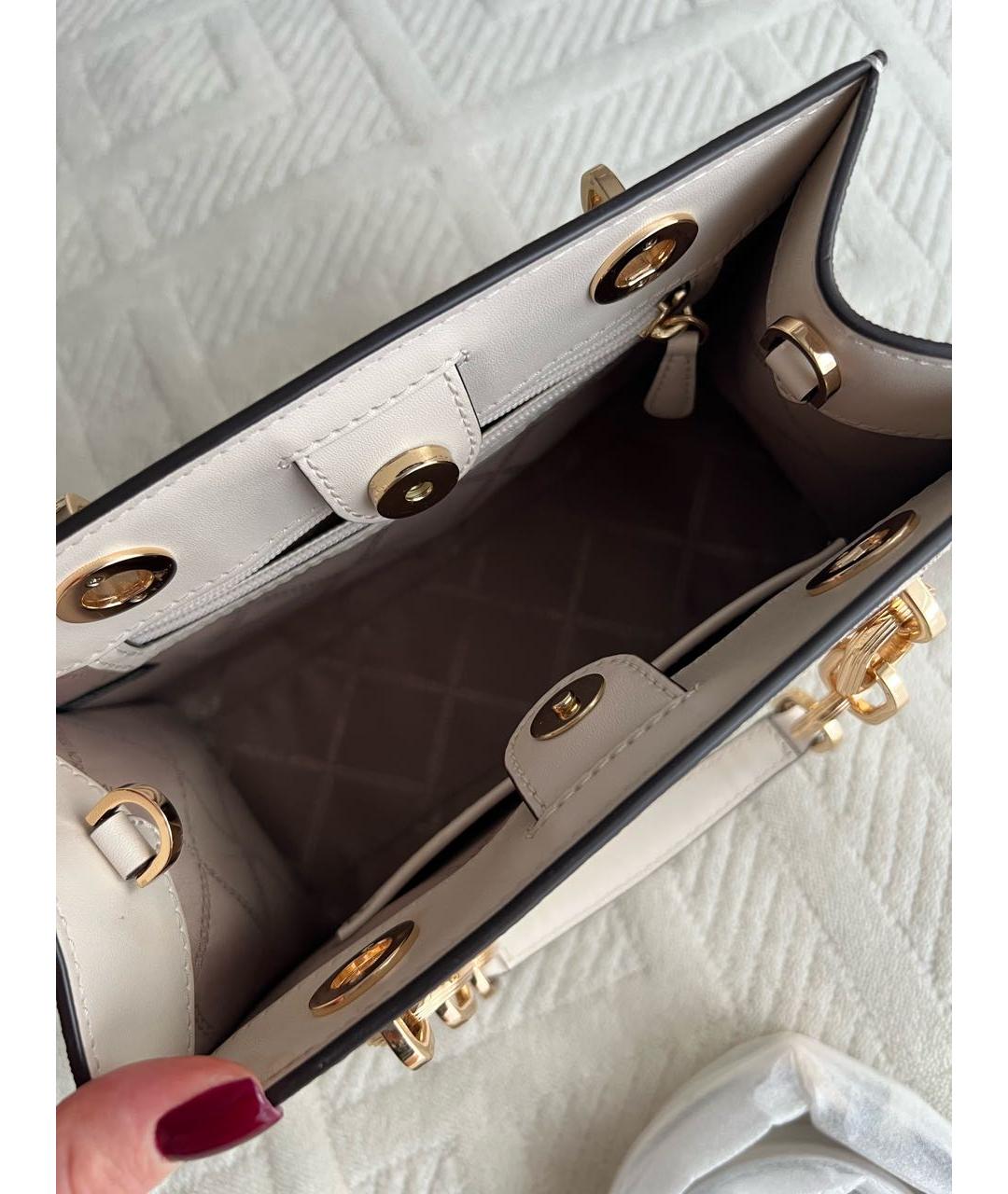 MICHAEL KORS Белая кожаная сумка с короткими ручками, фото 4