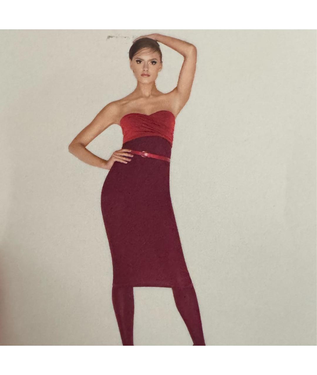 WOLFORD Бордовое полиамидовое коктейльное платье, фото 2