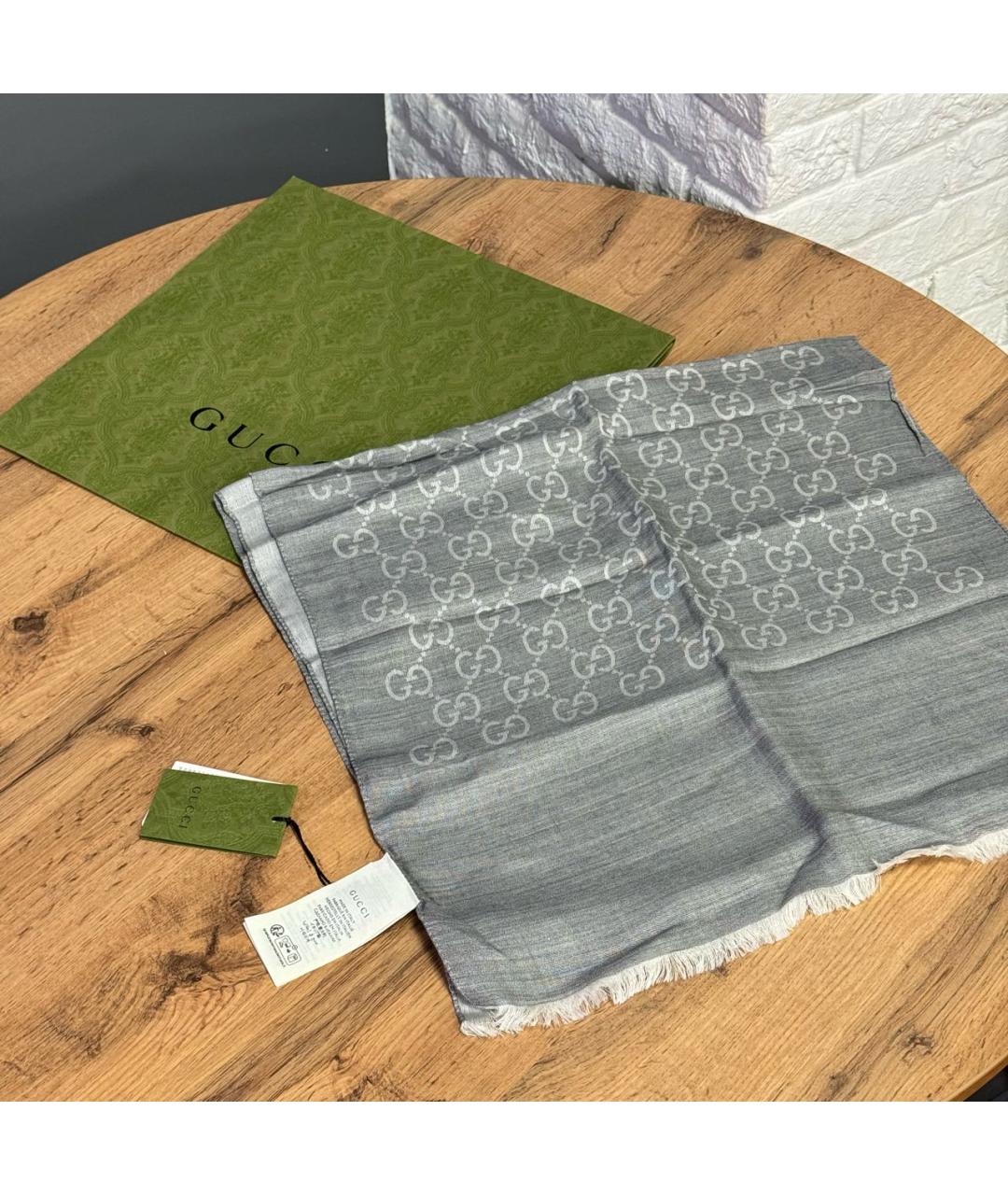 GUCCI Серебрянный шарф, фото 2