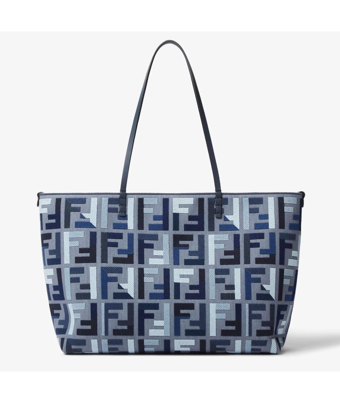 FENDI Синяя тканевая сумка тоут, фото 9