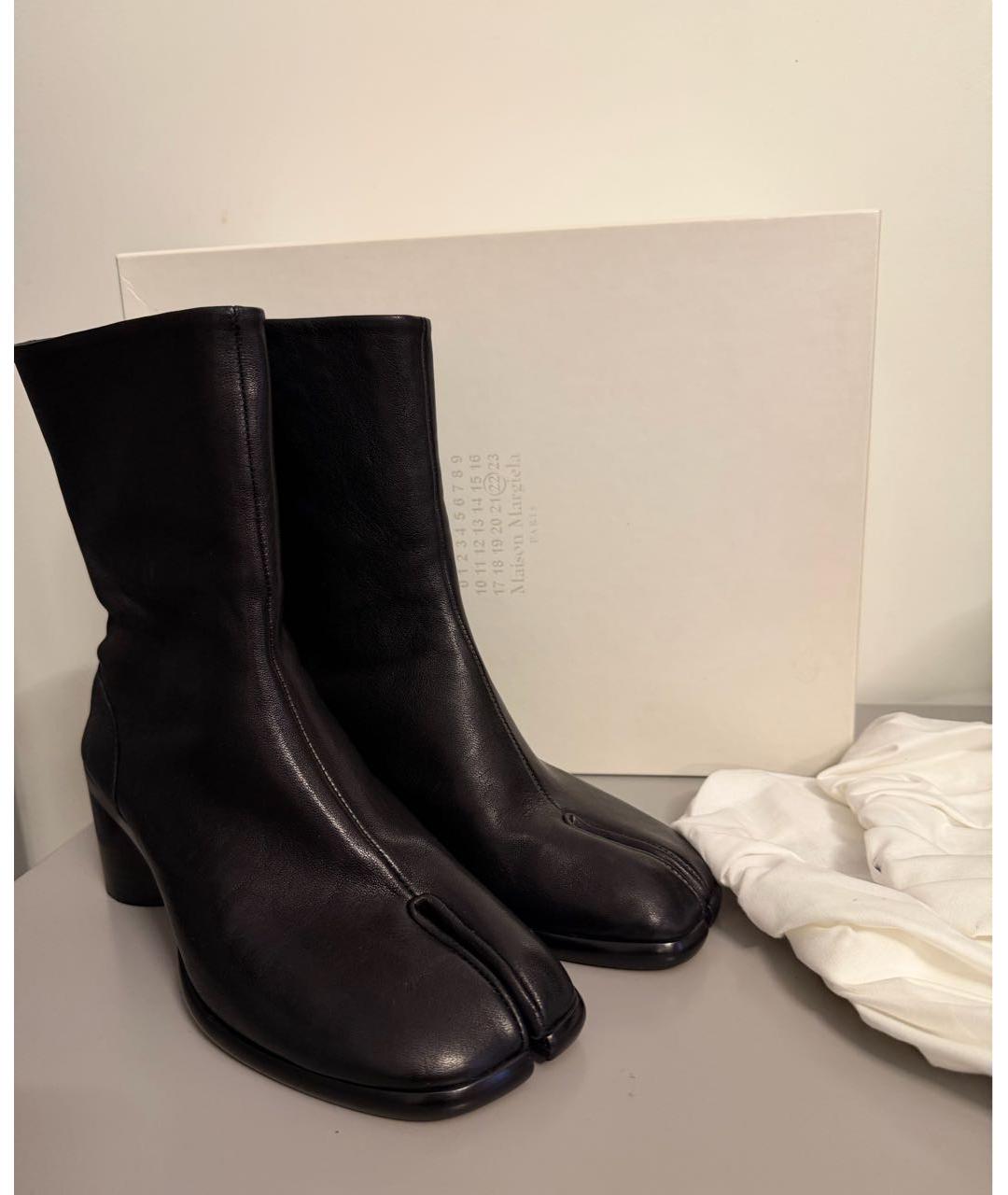 MAISON MARGIELA Черные кожаные полусапоги, фото 2