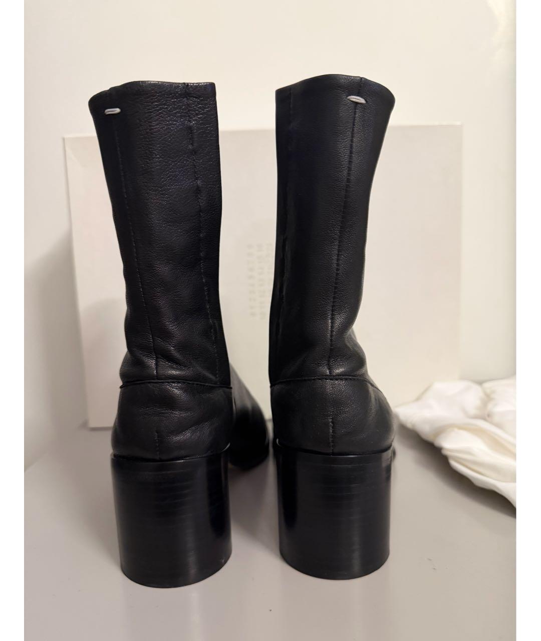 MAISON MARGIELA Черные кожаные полусапоги, фото 4