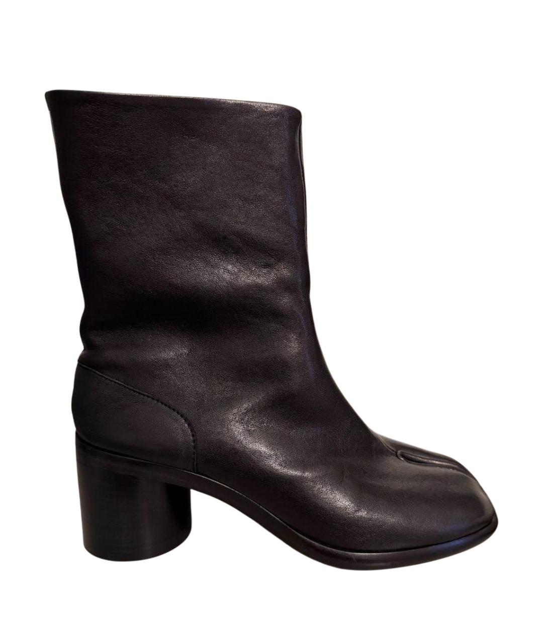 MAISON MARGIELA Черные кожаные полусапоги, фото 1