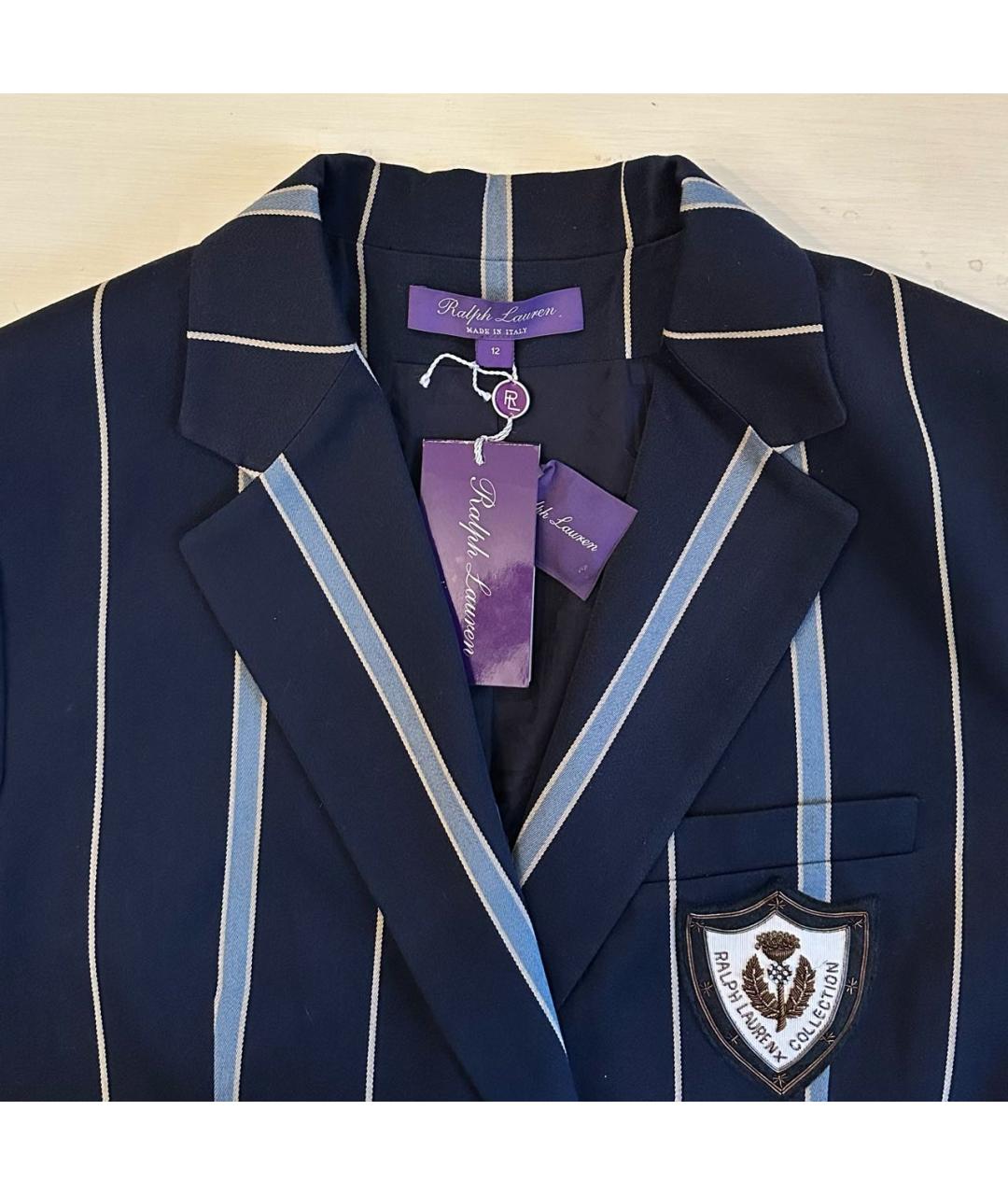 RALPH LAUREN Темно-синий шерстяной жакет/пиджак, фото 3