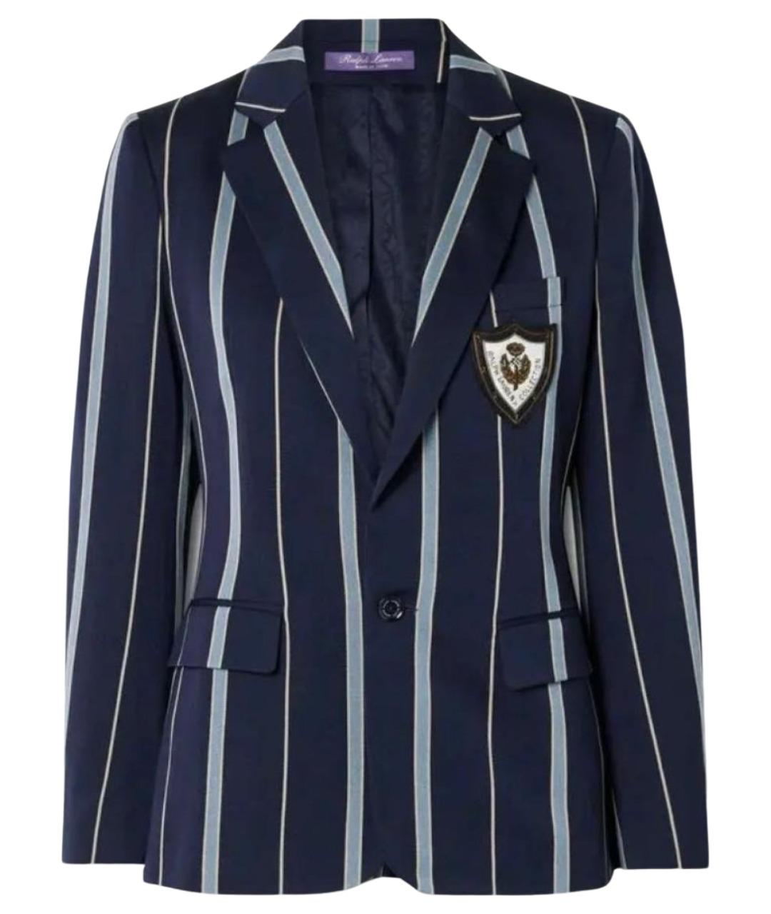 RALPH LAUREN Темно-синий шерстяной жакет/пиджак, фото 1