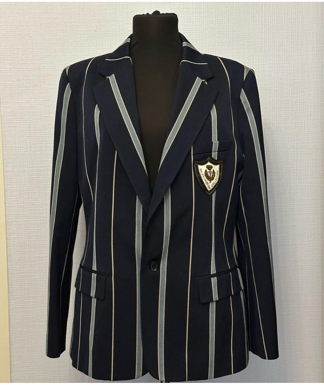 RALPH LAUREN Темно-синий шерстяной жакет/пиджак, фото 6