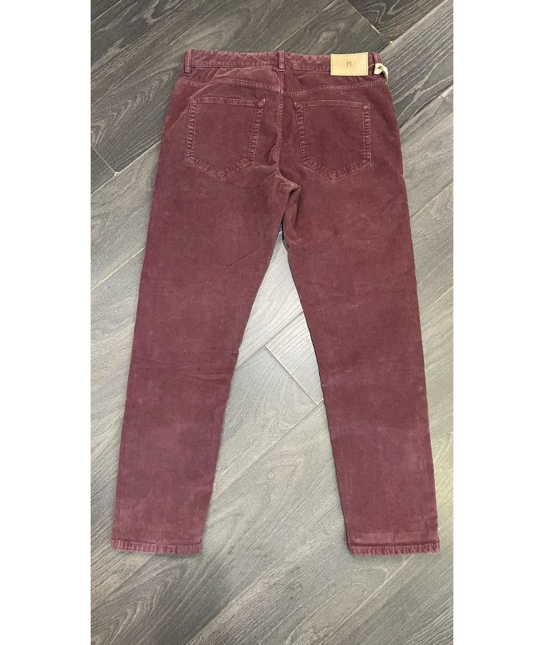 PT TORINO Бордовые хлопковые брюки чинос, фото 2