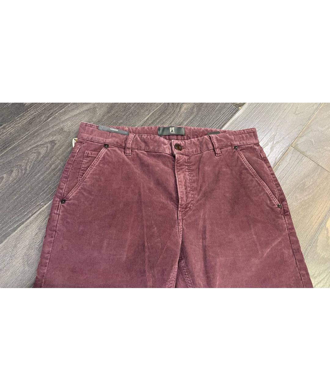 PT TORINO Бордовые хлопковые брюки чинос, фото 3