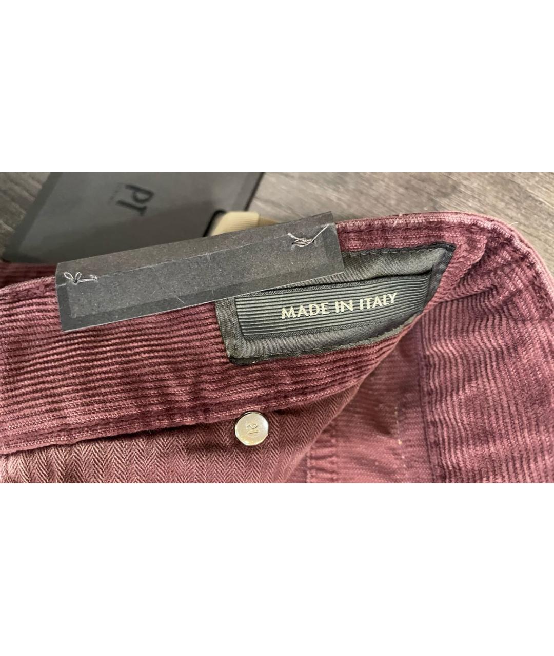 PT TORINO Бордовые хлопковые брюки чинос, фото 8