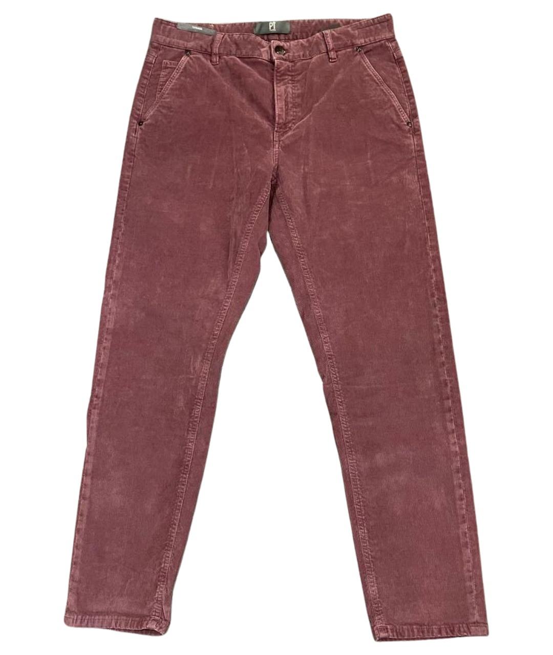 PT TORINO Бордовые хлопковые брюки чинос, фото 1