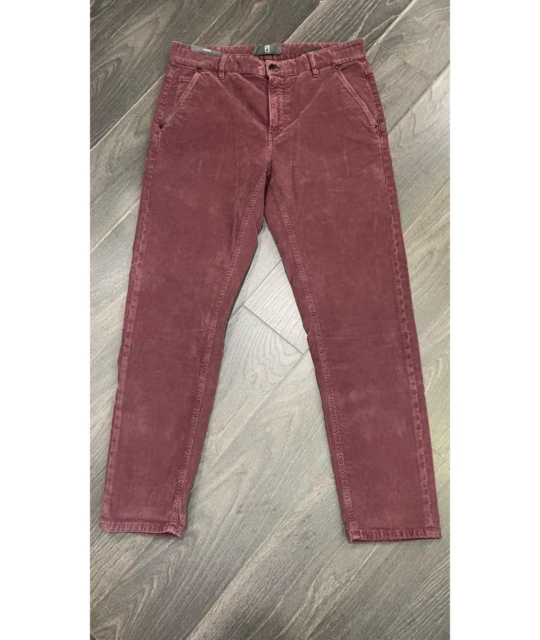 PT TORINO Бордовые хлопковые брюки чинос, фото 9