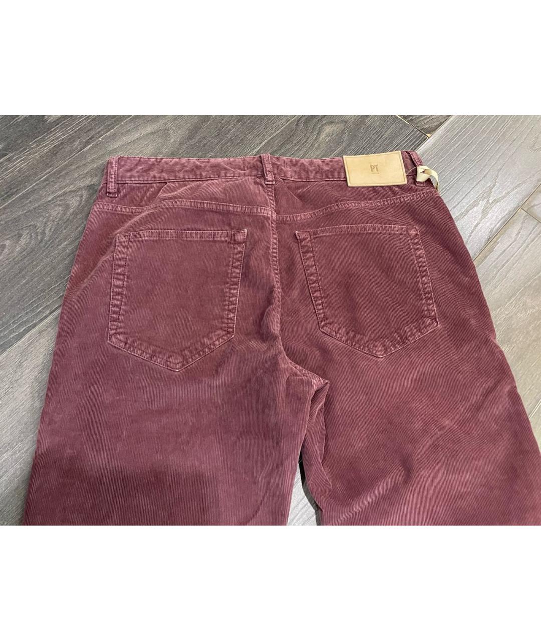 PT TORINO Бордовые хлопковые брюки чинос, фото 4
