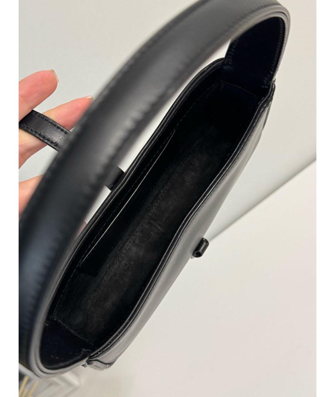 SAINT LAURENT Черная кожаная сумка с короткими ручками, фото 4