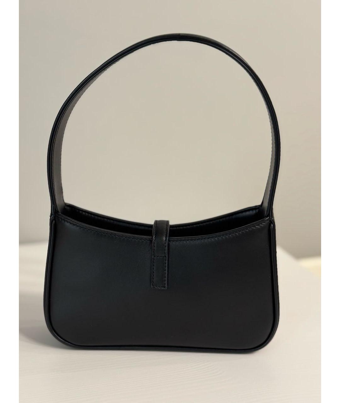 SAINT LAURENT Черная кожаная сумка с короткими ручками, фото 2