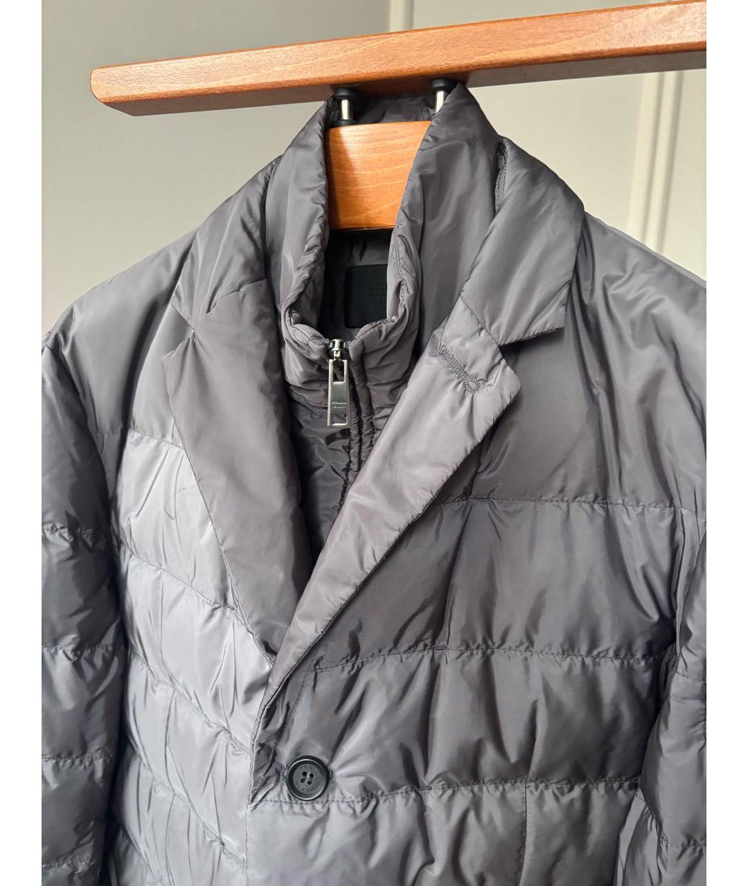 PRADA Серый полиэстеровый пуховик, фото 4