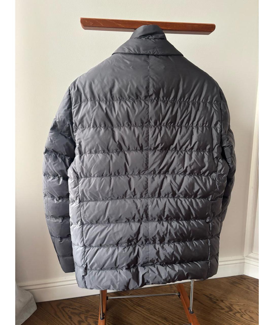 PRADA Серый полиэстеровый пуховик, фото 2