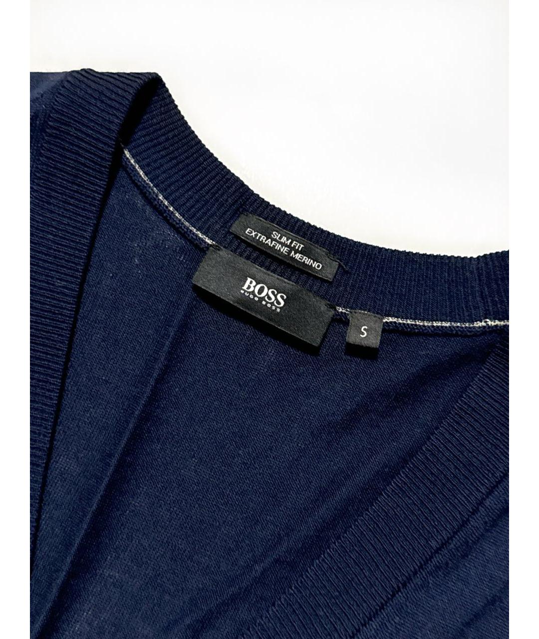 HUGO BOSS Темно-синяя шерстяная жилетка, фото 4