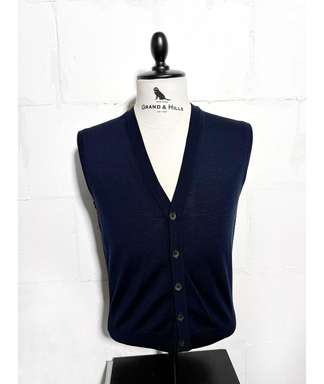 HUGO BOSS Темно-синяя шерстяная жилетка, фото 2