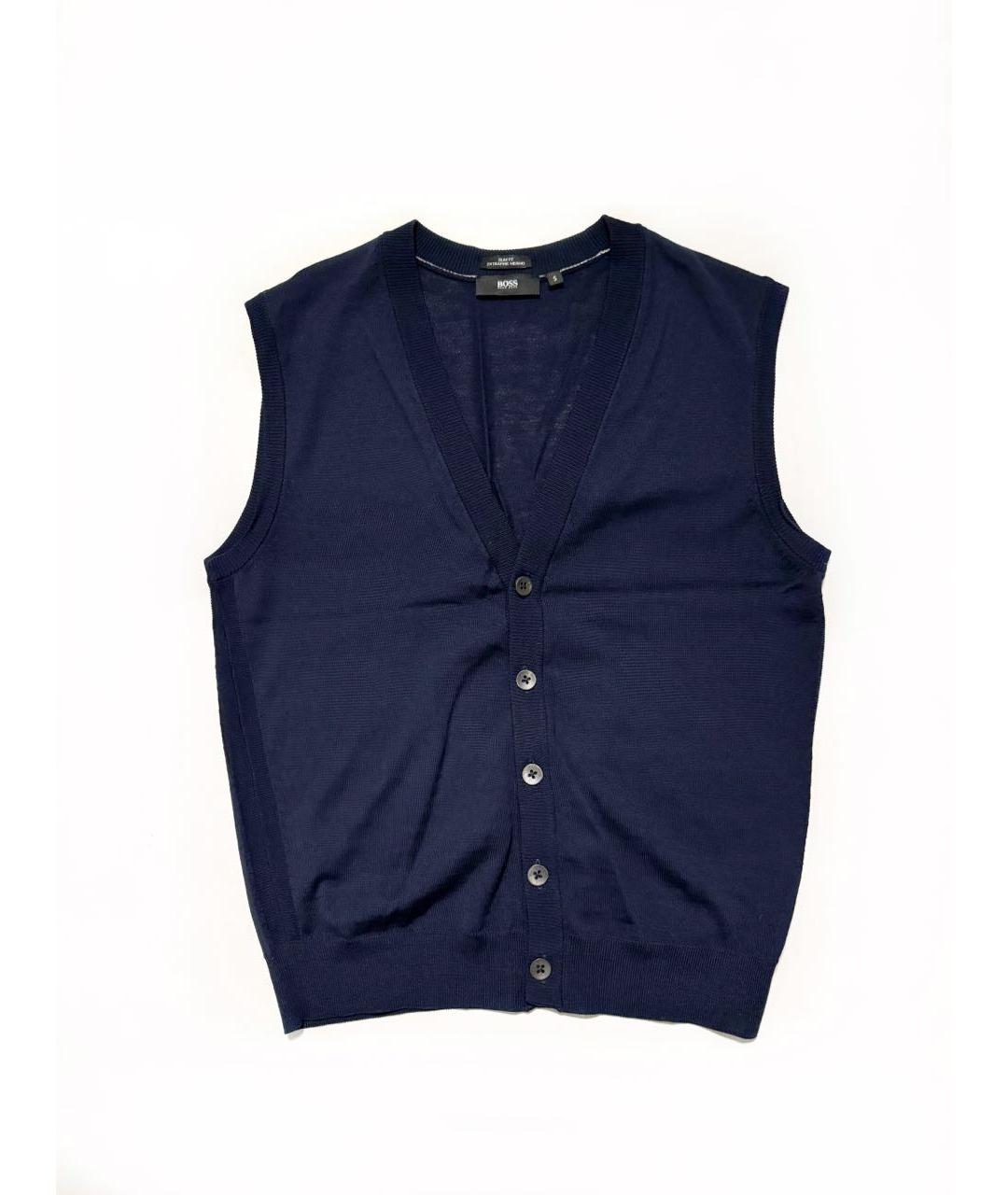 HUGO BOSS Темно-синяя шерстяная жилетка, фото 1