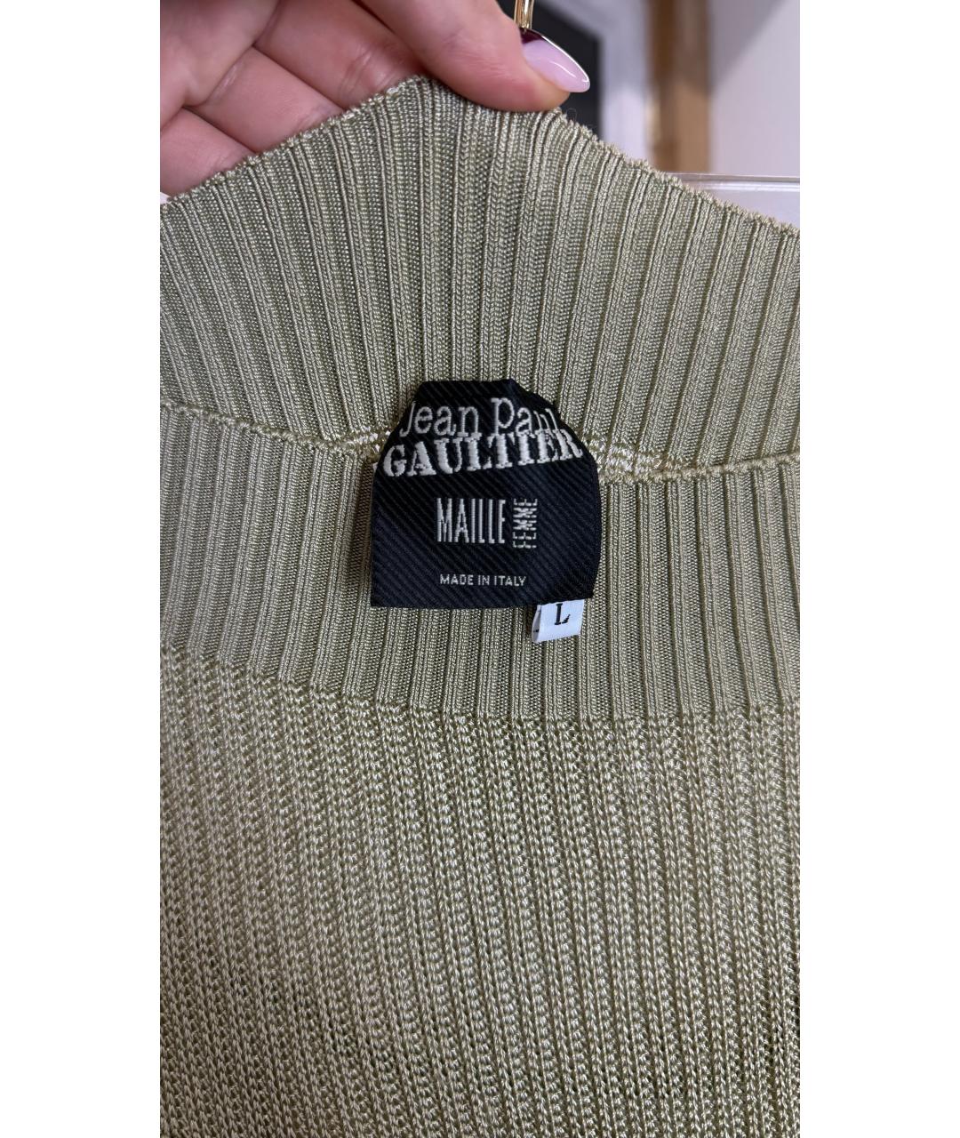 JEAN PAUL GAULTIER Зеленая вискозная юбка миди, фото 3