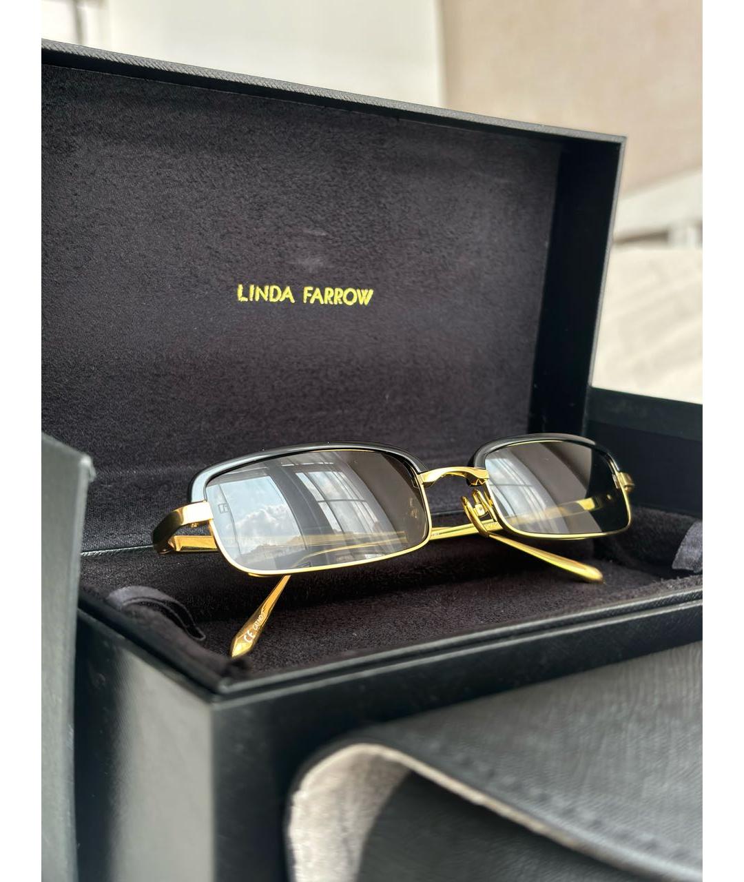 LINDA FARROW Черные металлические солнцезащитные очки, фото 2