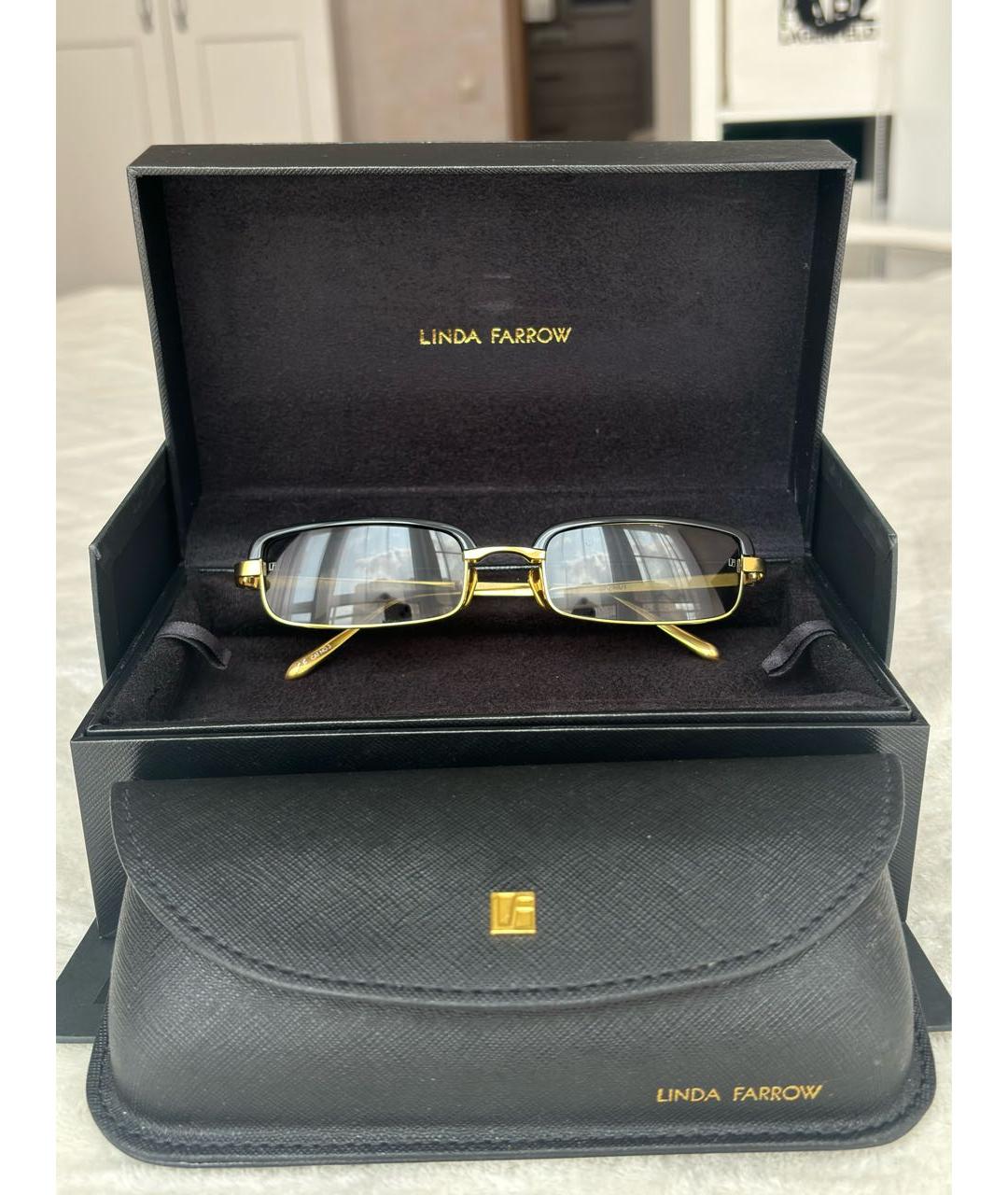 LINDA FARROW Черные металлические солнцезащитные очки, фото 7