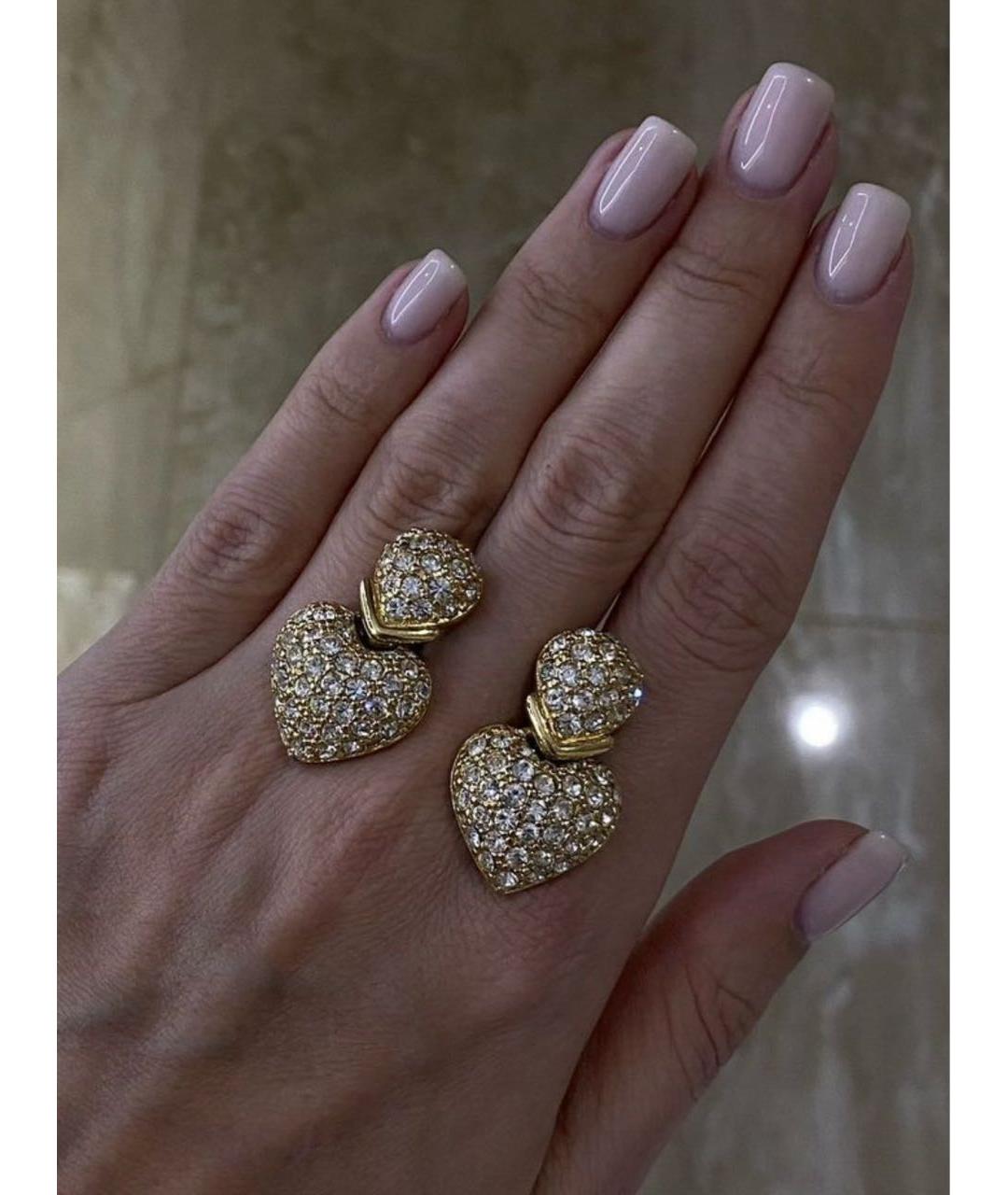 CHRISTIAN DIOR Золотые металлические серьги, фото 3