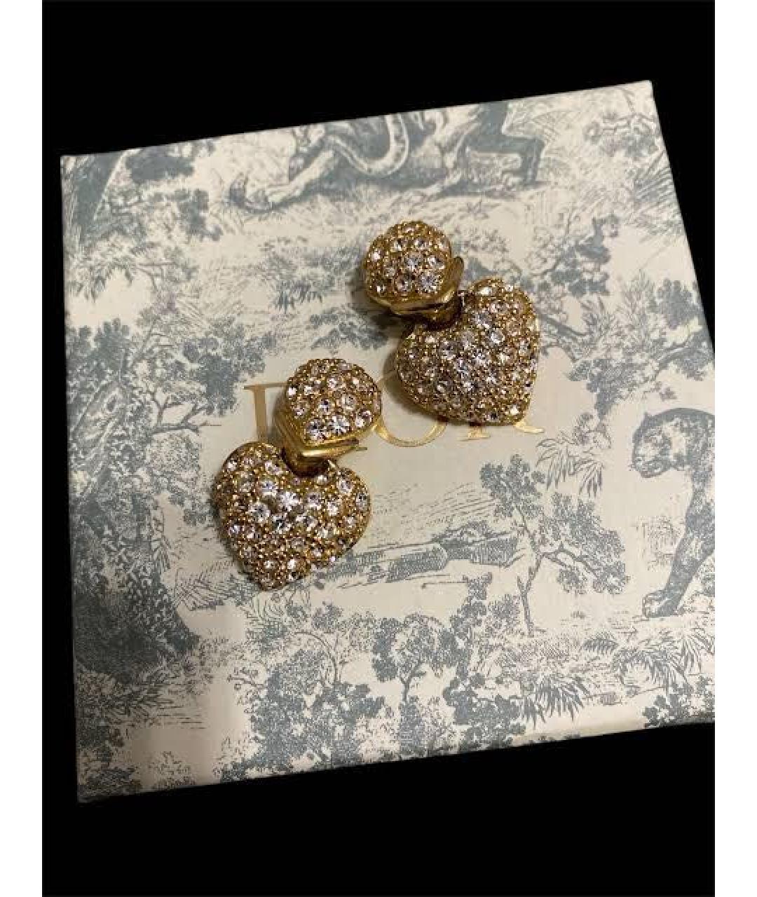 CHRISTIAN DIOR Золотые металлические серьги, фото 2