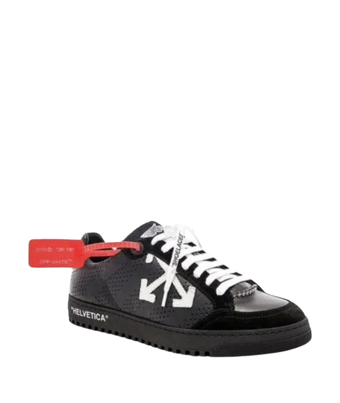 OFF-WHITE Черные кожаные низкие кроссовки / кеды, фото 1