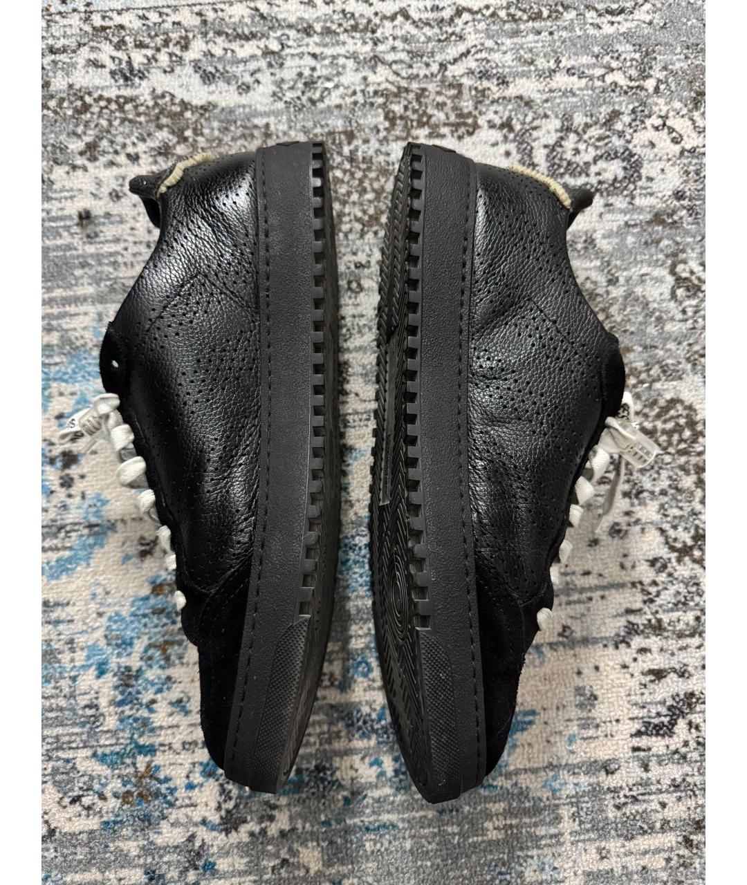 OFF-WHITE Черные кожаные низкие кроссовки / кеды, фото 5