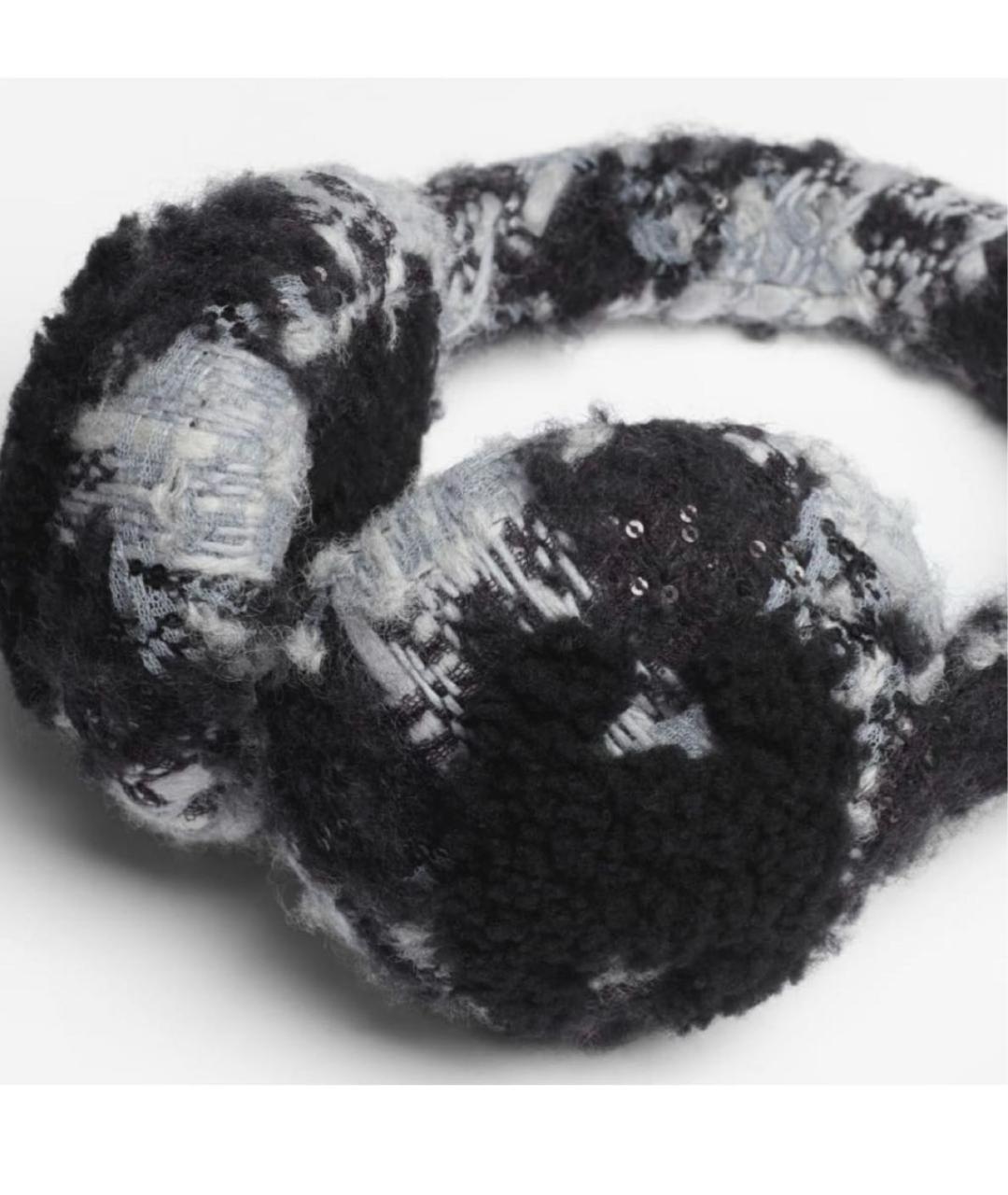 CHANEL Серые шерстяные наушники, фото 2