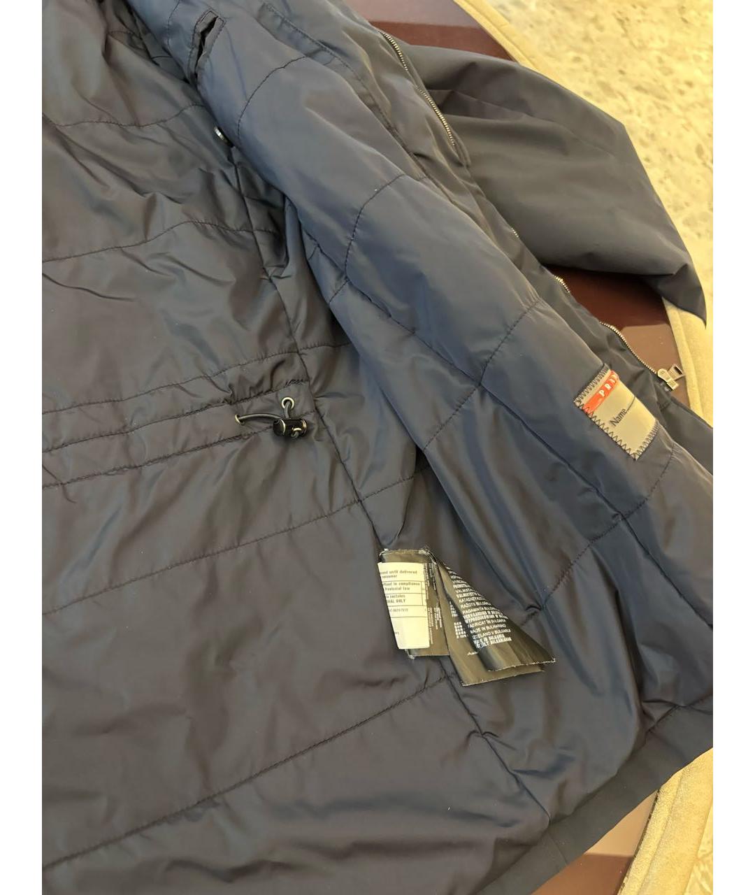 PRADA Темно-синяя полиэстеровая куртка, фото 8